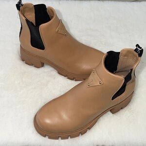 Guess Tan Ankle Boots with Black Accents